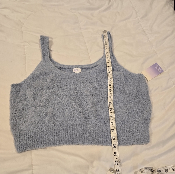 Stars Above NWT Womens Fuzzy Cropped Tank Top Blue Size XL - Picture 3 of 10